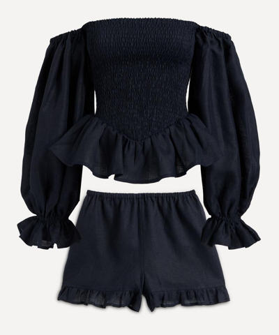 Sleeper Women's Atlanta Linen Lounge Set In Navy