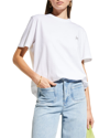 Golden Goose Star Collection T-shirt With Glittered Star On The Front In White Silver