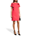 CAROLINA HERRERA BOW DETAIL SHIFT DRESS