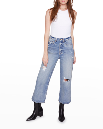 Blue Revival 90s Distressed Wide-leg Jeans In Dallas