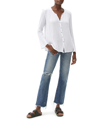 Michael Stars Zia Button-front Gauze Top In White