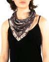 Mila & Such Bare Bones Silk Chiffon Scarf - Small In Blackgray