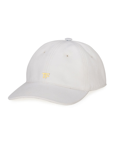 Tom Ford Logo Cotton Canvas Baseball Cap In White