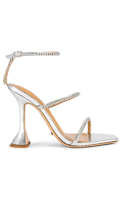 Tony Bianco Shy Sandal In Silver Nappa Metallic