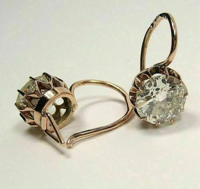 Pre-owned Loved Once 4ct Round Lab-created Diamond Drop Dangle Earrings 14k Rose Gold Finish Silver In White