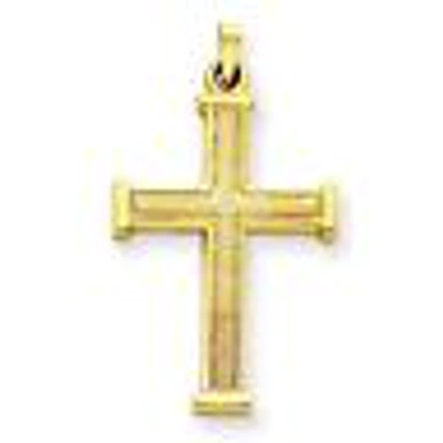 Pre-owned Goldia Men's Ladies 14k Yellow Gold Hollow Latin Polished Cross Religious Charm Pendant