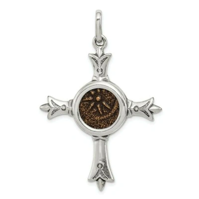 Pre-owned Accessories & Jewelry .925 Sterling Silver Antiqued Widows Mite Coin Bezel Coin Pendant Ancient Coin