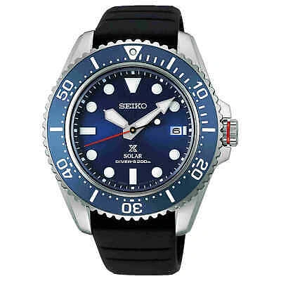 Pre-owned Seiko Prospex Sne593p1 Solar Blue Dial Silicone Strap Men's Diver Watch Warranty