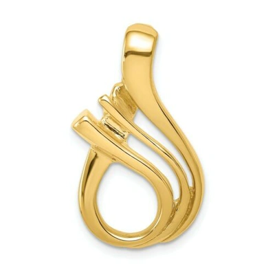 Pre-owned Accessories & Jewelry 14k Yellow Gold Polished & Casted Reversible Omega Slide Fits Up To 6mm Necklace