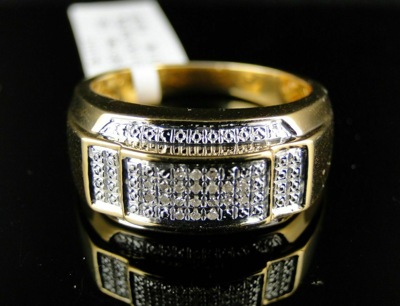 Pre-owned Silvergemsjewelry202 Mens 14k Yellow Gold Finish Round Cut Diamond Pinky Ring Band 1.10 Ct