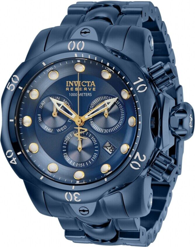 Pre-owned Invicta Reserve 52mm Venom Blue Label Day Date Swiss Chronograph 1000m Watch