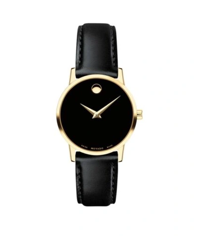 Pre-owned Movado Brand  Ladies Museum Classic Yellow Gold Black Dial Watch 0607319