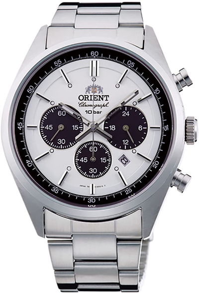 Pre-owned Orient Neo 70's Solar Panda Wv0041tx Solar Chronograph Men Watch