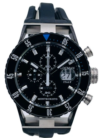 Pre-owned Locman Watch  Montecristo Chrono 512kk/735 Rubber Black On Sale