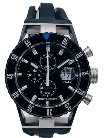 Pre-owned Locman Watch  Montecristo Chrono 512kk/735 Black Rubber Highly Discounted