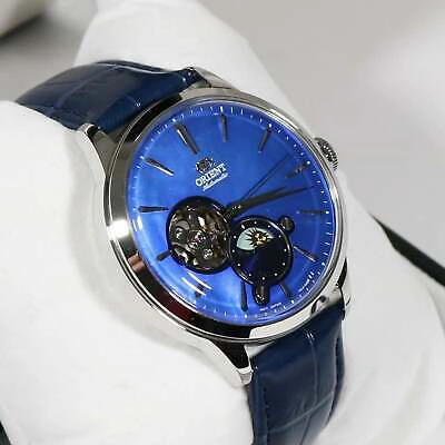 Pre-owned Orient Open Heart Automatic Blue Dial Men's Watch Ra-as0103a10b