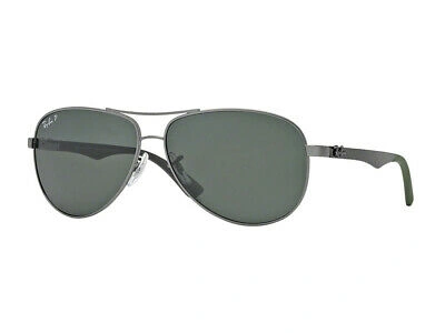 Pre-owned Ray Ban Ray-ban Sunglasses Rb8313 Carbon Fibre 004/n5 Gunmetal Green Polar