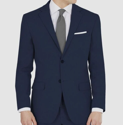 Pre-owned Dkny $360  Men's Blue Modern-fit Performance Stretch Blazer Suit Coat Jacket 44r