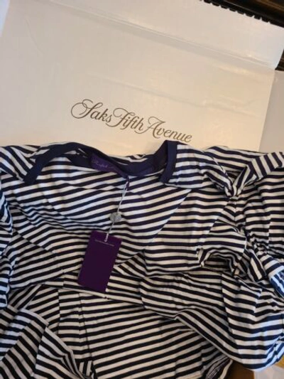 Pre-owned Ralph Lauren Sz 2xl Purple Label T-shirt Blue Stripe Limited Edition In Multicolor