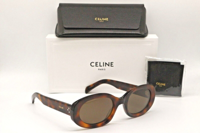 Pre-owned Celine Cl40047i 25n Milky White/ Green Lenses Authentic Sunglasses 57-19