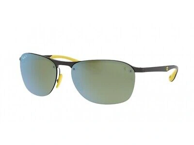 Pre-owned Ray Ban Ray-ban Sunglasses Rb4302m Ferrari F624h1 Gray Green Man