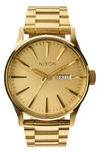 Nixon Sentry All Gold Gold Dial Gold-tone Mens Watch A356502 In Gold Tone