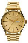 Nixon Sentry All Gold Gold Dial Gold-tone Mens Watch A356502 In Gold
