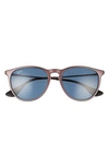 Ray Ban Erika Classic 54mm Sunglasses In Lite Purple/ Dark Blue Solid