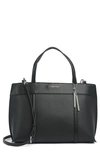 Calvin Klein Gillian Satchel Handbag In Black/ Silver