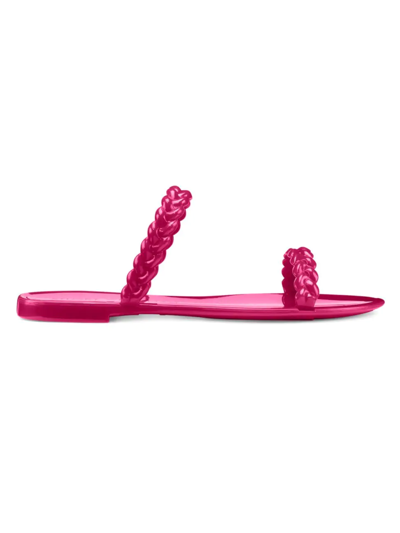 Stuart Weitzman Braida Sawyer Jelly Sandal The Sw Outlet In Magenta