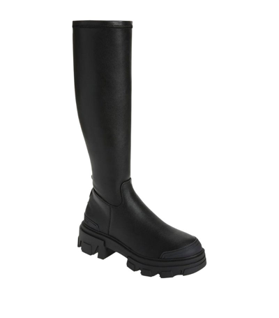 Kg Kurt Geiger Trekker Sock Faux-leather Over-the-knee Boots In Black