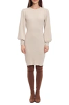 Donna Morgan Cable Knit Sweater Dress In Washed White