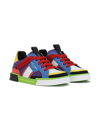 Dolce & Gabbana Calfskin Portofino Custom Sneakers In Blue