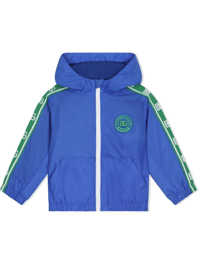 Dolce & Gabbana Babies' Boys Blue Zip Up Hooded Jacket