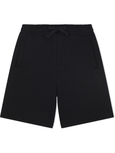 Dolce & Gabbana Kids' Heraldic Patch Bermuda Shorts In Black