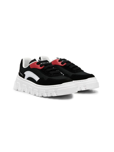 Dsquared2 Kids' Colour-block Low-top Trainers In Black
