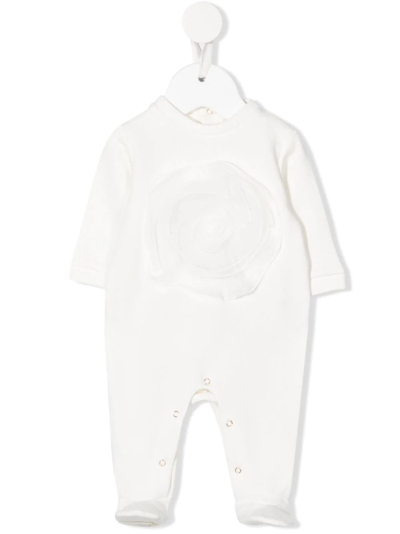Elisabetta Franchi La Mia Bambina Babies' Floral-appliqué Bodysuit In White