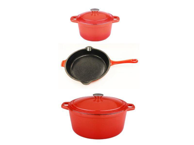 Berghoff Neo Collection 5-pc. Cast Iron Cookware Set In Red