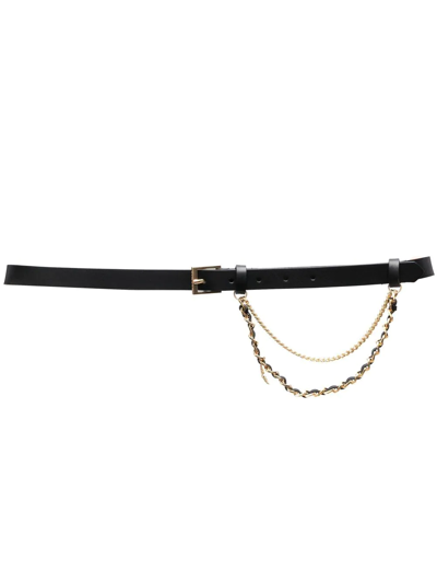 Zadig & Voltaire Chain-detail Leather Belt In Black