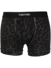 TOM FORD LOGO-WAISTBAND LEOPARD-PRINT BOXERS