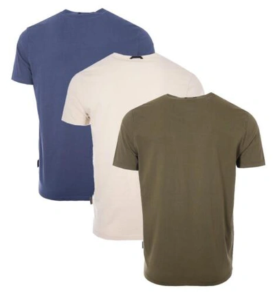 Pre-owned Napapijri 3 Pack Noasca Organic Cotton Short Sleeve T-shirt - Mixed