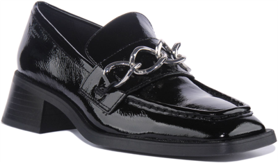Pre-owned Vagabond Blanca Womens Block Heel Square Toe Loafers In Black Uk Size 3 - 8