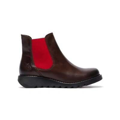 Pre-owned Fly London Womens Salv Brown (red Elastic)