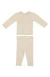 Maniere Babies' Argyle Fine Knit Cotton Long Sleeve Top & Pants Set In Ivory