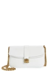 Balenciaga Extra Small Croc Embossed Leather Crossbody Bag In Optic White