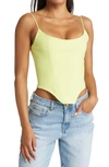 House Of Cb Flavia Slim-fit Stretch-woven Top In Neon