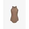 Rick Owens Basic Ribbed-texture Regular-fit Woven Tank Top In Dust