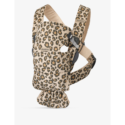 Babybjorn Mini Leopard-print Cotton Baby Carrier In Beige Leopard