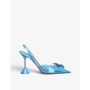 Amina Muaddi Rosie Glass Crystal-embellished Sling-back Pvc Courts In Pale Blue