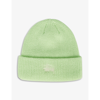 Stussy Brand-embroidered Knitted Beanie In Limelight